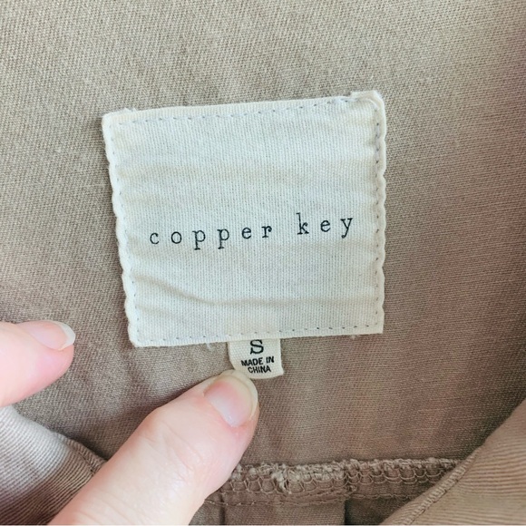 Copper Key Jacket Tan Utility Zip Front Cotton Casual Lightweight EUC Small - Picture 7 of 9